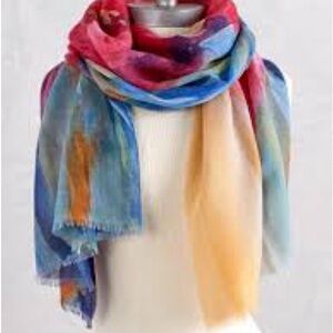 NARRATIVES,Abstract Luxuries Scarf/Wrap, GORGEOUS Light & Dark Combo, 42” x 82”